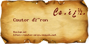 Csutor Áron névjegykártya