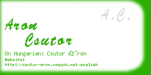 aron csutor business card